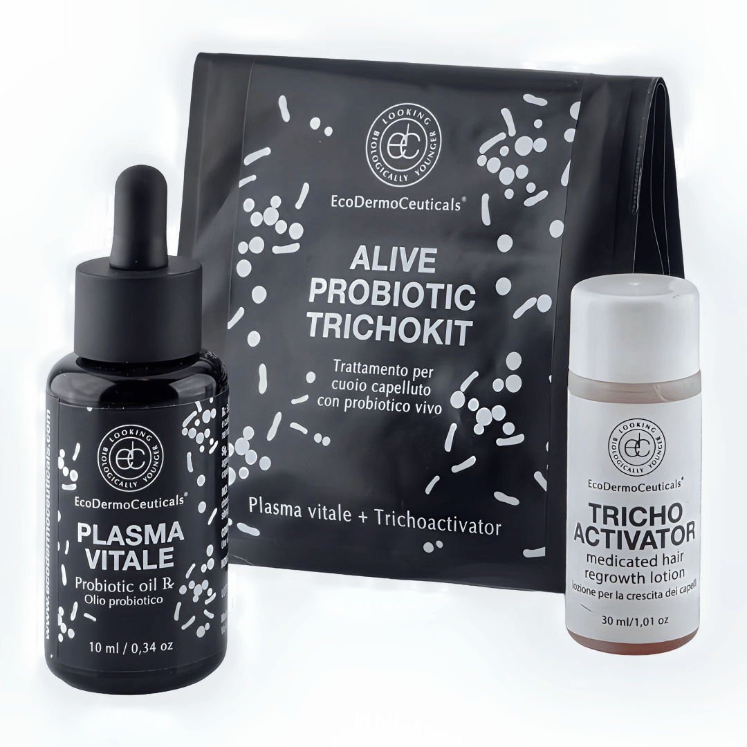 Alive Probiotic Trichokit trattamento per il cuoio capelluto con probiotico vivo plasma vitale 10 ml. + trichoactivator 30ml - 4Nutrition