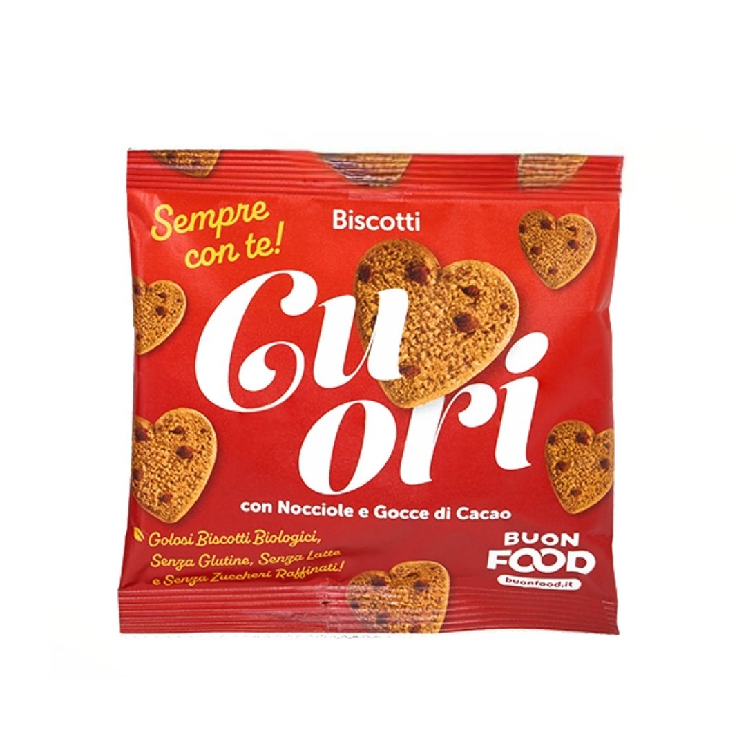 Cuori con Nocciole e Gocce di Cacao 45 gr. - 4Nutrition