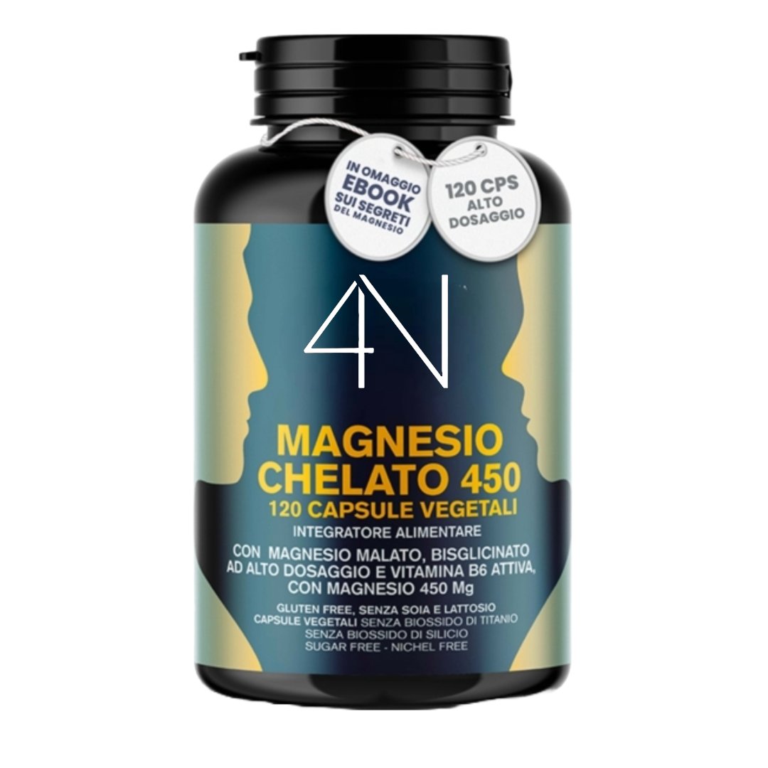 Magnesio Chelato 450 120 cps - 4Nutrition