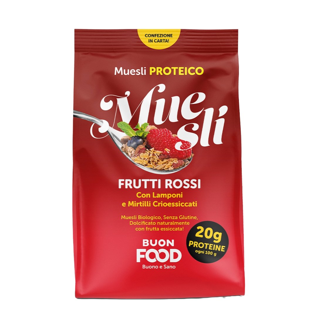 Muesli Proteico FRUTTI ROSSI 400 gr. - 4Nutrition
