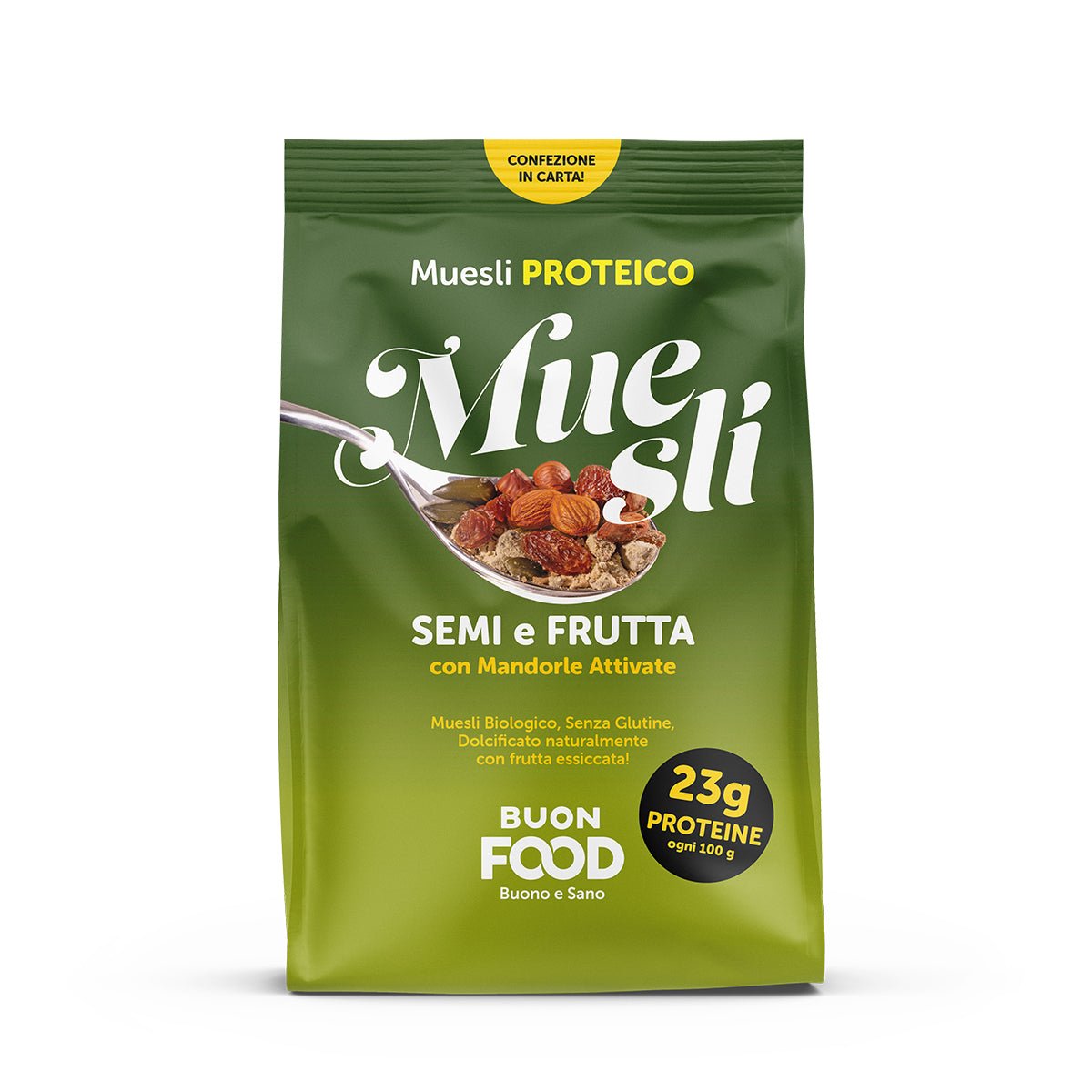 Muesli Proteico Semi Attivati e Frutta 400 gR. - 4Nutrition