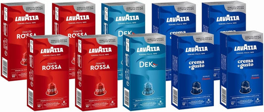 100 capsule Lavazza compatibili Nespresso di cui 40 qualità rossa + 40 crema e gusto + 20 decaffeinato - 4Nutrition