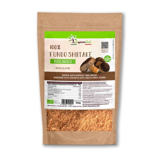 100% Fungo Shiitake in polvere BIO - 100g - 4Nutrition