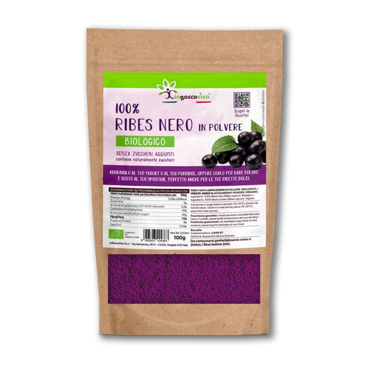 100% Ribes Nero liofilizzato in polvere BIO - 100g - 4Nutrition