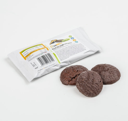 Biscotti KETO SENZA GLUTINE VANIGLIA ricoperti di cioccolato 0% zuccheri - 4Nutrition