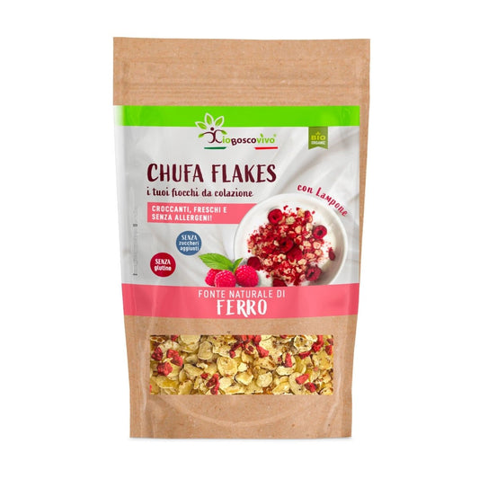 Chufa Flakes al Lampone BIO | Fiocchi da colazione 180g - 4Nutrition