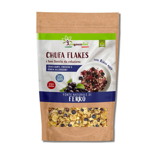 Chufa Flakes al Ribes nero BIO | Fiocchi da colazione 180g - 4Nutrition