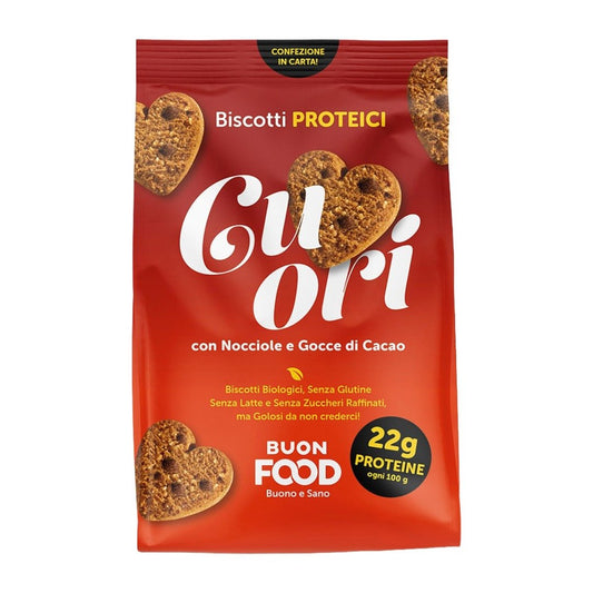 Cuori proteici con nocciole e gocce di cacao 200 g - 4Nutrition